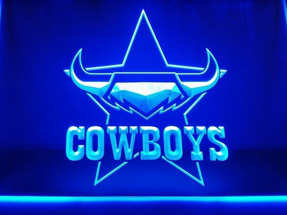 North QLD Cowboys LED Neon Flag Sign Large NRL